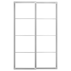 PAX Pair of sliding door frames w rail, aluminium, 150x236 cm