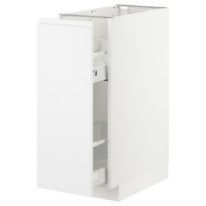 METOD Base cabinet/pull-out int fittings, white/Voxtorp matt white, 30x60 cm