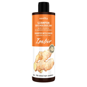 VENITA Trichological Formula Shampoo with Ginger for Weakened & Dyed Hair 95% Natural Vegan 300ml
