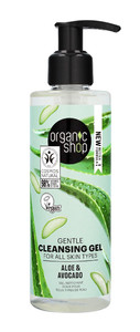 ORGANIC SHOP Gentle Cleansing Gel Aloe & Avocado 98% Natural Vegan 200ml