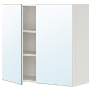 ENHET Mirror cabinet with 2 doors, white, 80x30x75 cm