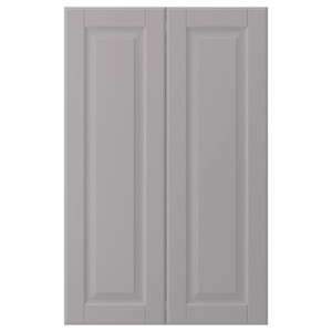 BODBYN 2-p door f corner base cabinet set, grey, 25x80 cm