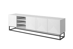 TV Cabinet Asha 200 cm, meta legs, matt white