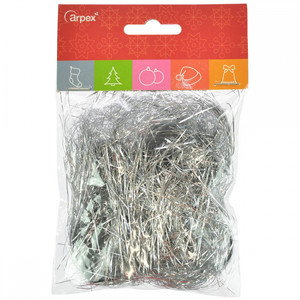 Decorative Angel Hair Christmas Tinsel, Silver