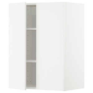 METOD Wall cabinet with shelves/2 doors, white/Veddinge white, 60x80 cm