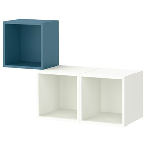 EKET Wall-mounted cabinet combination, dark grey-blue/white, 105x35x70 cm