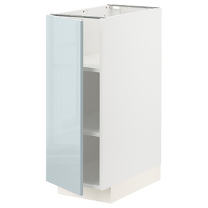 METOD Base cabinet with shelves, white/Kallarp light grey-blue, 30x60 cm