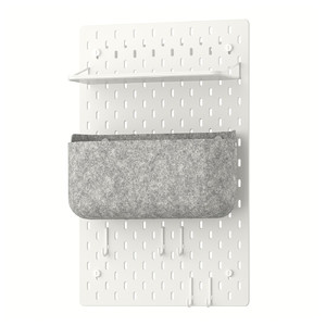 SKÅDIS Pegboard combination, white, 36x56 cm