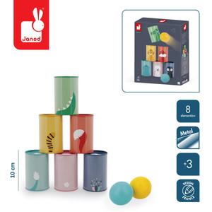 Janod Tumbling Cans Game Animals 3+