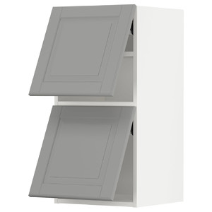 METOD Wall cabinet horizontal w 2 doors, white/Bodbyn grey, 40x80 cm