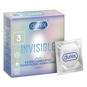 Durex Condoms Invisible Extra Lubricated 3pcs