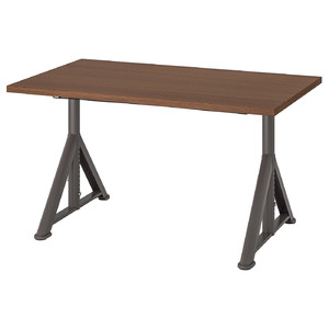 IDÅSEN Desk, brown, dark grey, 120x70 cm