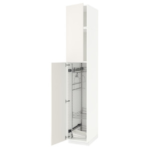 METOD High cabinet with cleaning interior, white/Veddinge white, 40x60x240 cm