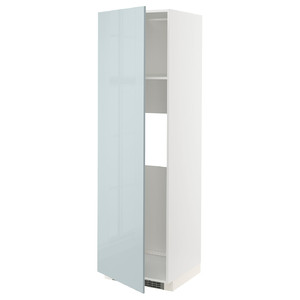 METOD High cab f fridge or freezer w door, white/Kallarp light grey-blue, 60x60x200 cm