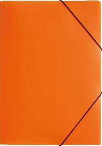 Durable Plastic Document Folder with Elastic Band A3 Trend, 1pc, orange