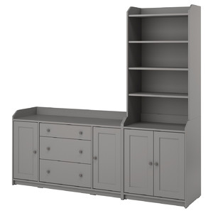 HAUGA Storage combination, grey, 210x46x199 cm