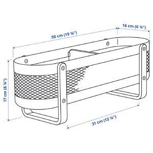 RISATORP Desk organiser, white, 50x16x17 cm