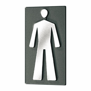 Toilet Sign for Gents, 4.7x8.5 cm, graphite