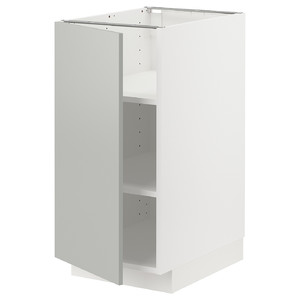 METOD Base cabinet with shelves, white/Havstorp light grey, 40x60 cm