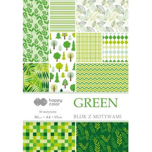 Happy Color Design Paper Pad A4 15 Sheets 80g Green