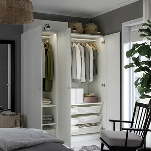 PAX / GULLABERG Wardrobe combination, white/white, 150x60x201 cm