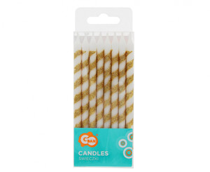 Birthday Candles Twister, glitter gold, 16pcs