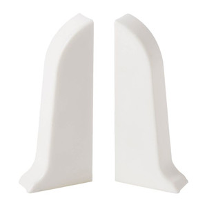 GoodHome Ending for PVC Duo 57mm white, 2 pack