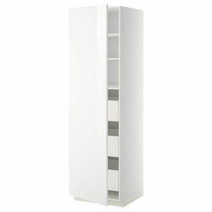 METOD / MAXIMERA High cabinet with drawers, white/Ringhult white, 60x60x200 cm