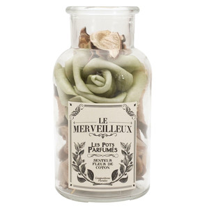 Scented Potpourri Jar 12cm, green