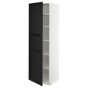 METOD High cabinet with shelves, white/Lerhyttan black stained, 60x60x200 cm