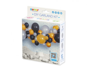 DIY Balloon Garland Kit 65pcs, gold-black-silver
