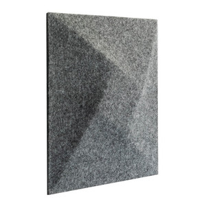 Decorative Wall Panel 30 x 30 cm, felt, 3D square, grey