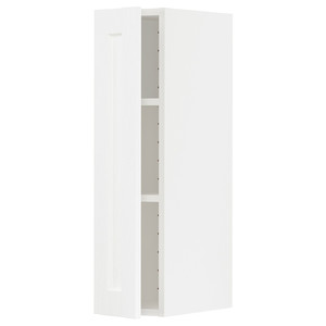 METOD Wall cabinet with shelves, white Enköping/white wood effect, 20x80 cm