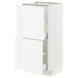 METOD / MAXIMERA Base cabinet with 2 drawers, white Enköping/white wood effect, 40x37 cm