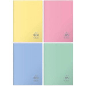 Notebook A4 60 Pages Squared PP Pastel Colors 5pcs, assorted
