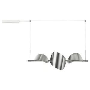 BACKSTÖRN LED pendant lamp, dimmable/matt aluminium, 108 cm
