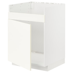 METOD Base cab f HAVSEN single bowl sink, white/Vallstena white, 60x60 cm