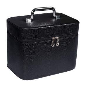 Top Choice Vanity Case with Mirror Snake Black Size L