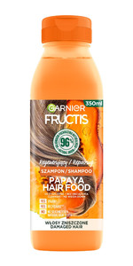 Fructis Hair Food Papaya Shampoo for Damaged Hair Vegan 96% Natural 350ml