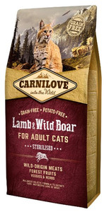 Carnilove Cat Lamb & Wild Boar Sterilised Dry Food 6kg