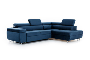 Corner Sofa-Bed Right Annabelle Monolith 77, dark blue