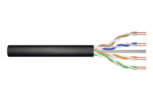 Digitus Installation Cable U/UTP cat. 5e, PE wire, outdoor, 305m, black