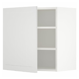 METOD Wall cabinet with shelves, white/Stensund white, 60x60 cm