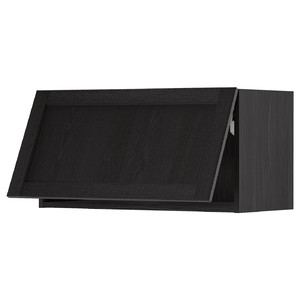 METOD Wall cabinet horizontal, black/Lerhyttan black stained, 80x40 cm