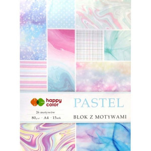 Happy Color Design Paper Pad Pastel 80g/m2 A4 15 Sheets
