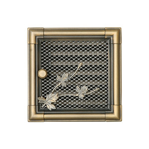 Parkanex Fireplace Air Vent Grille Blind 16 x 16 cm, gold patina