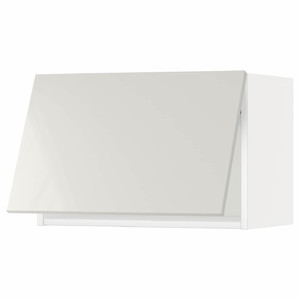 METOD Wall cabinet horizontal w push-open, white/Ringhult light grey, 60x40 cm