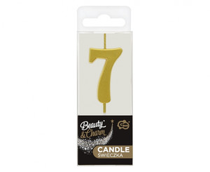 Birthday Candle Number 7, metallic gold