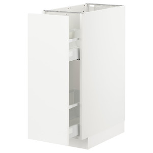 METOD Base cabinet/pull-out int fittings, white/Veddinge white, 30x60 cm