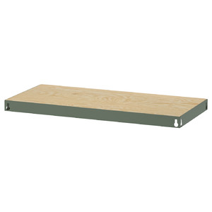 BROR Shelf, grey-green/pine plywood, 84x39 cm